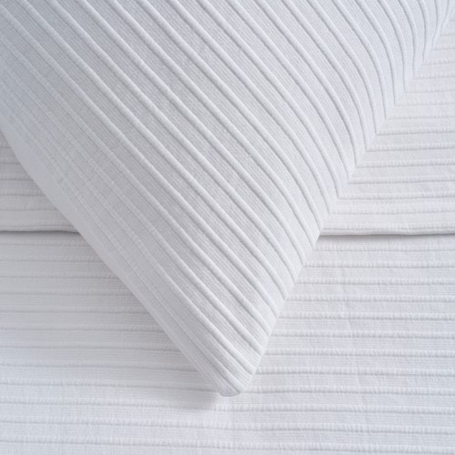 Luxury Cotton Rib Coverlet - White