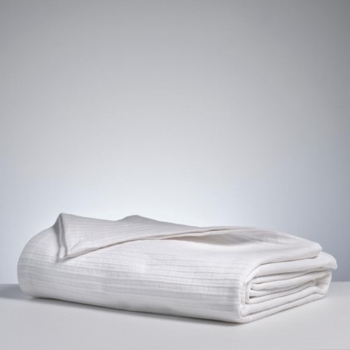 Luxury Cotton Rib Coverlet - White