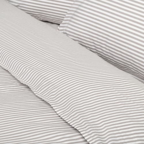 Cotton Mini Stripe Grey Quilt Cover Set -  Modella 
