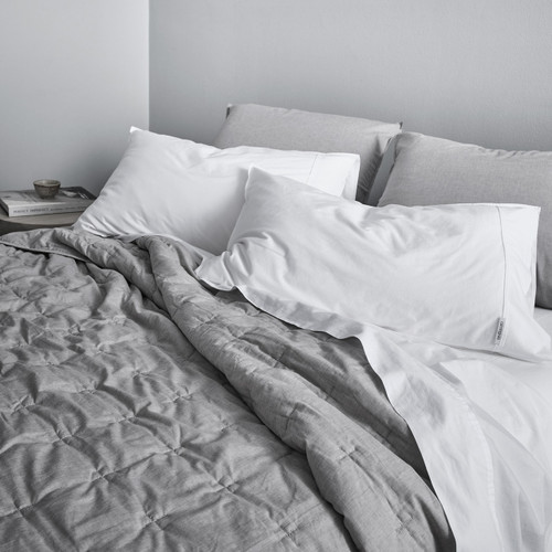 Softwash Cotton Smokey Grey Melange Coverlet - Vintage