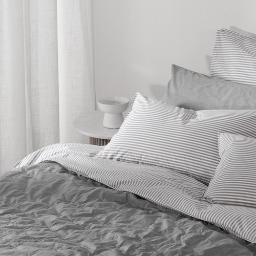 Softwash Cotton Smokey Grey Melange Coverlet - Vintage