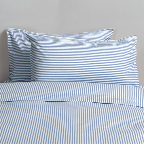 Cotton Mini Stripe Chambray Blue Quilt Cover Set - Modella 