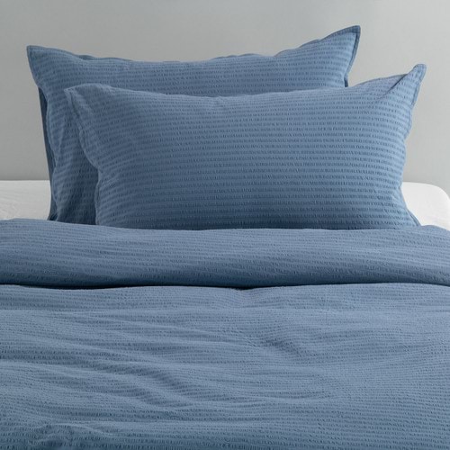 Cotton Seersucker Chambray Blue Quilt Cover Set - Modella 