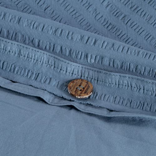 Cotton Seersucker Chambray Blue Quilt Cover Set - Modella 
