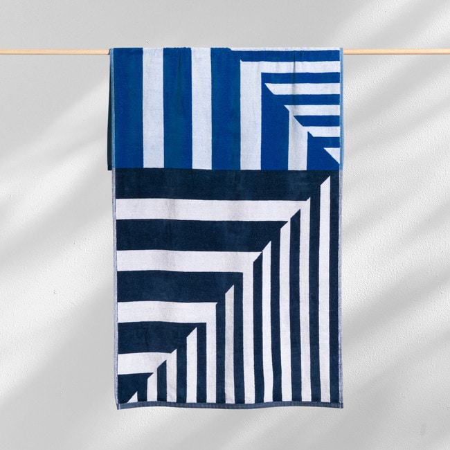 Sorrentina Velour Beach Towel - Sailor Stripe