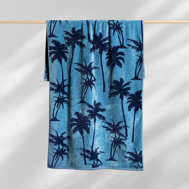 Sorrentina Velour Beach Towel - Vintage Palms