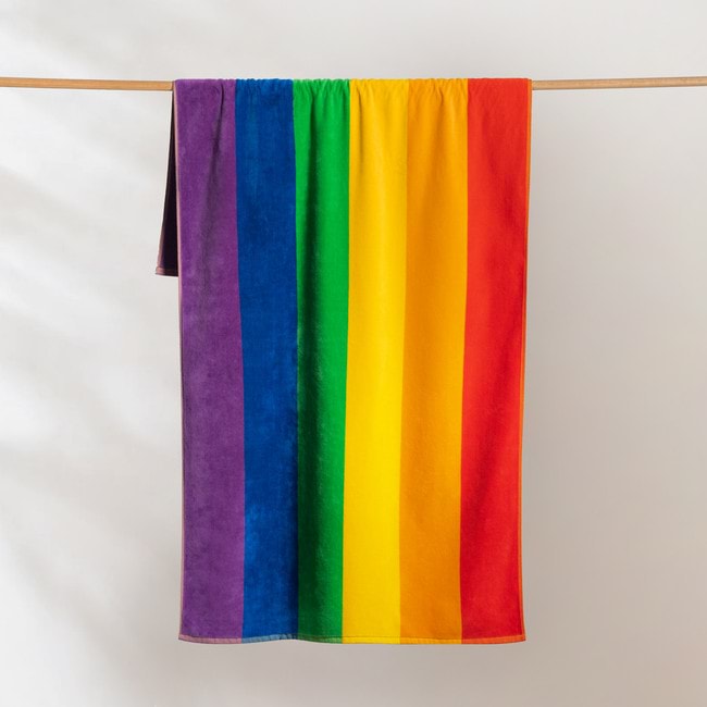Sorrentina Velour Beach Towel - Rainbow Stripe