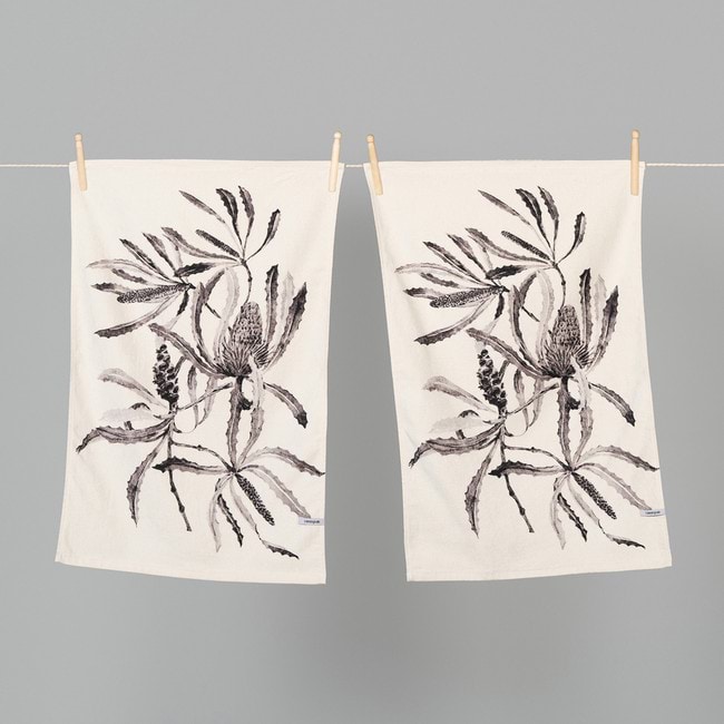 Banksia Aussie Tea Towel Botanical Twin Pack