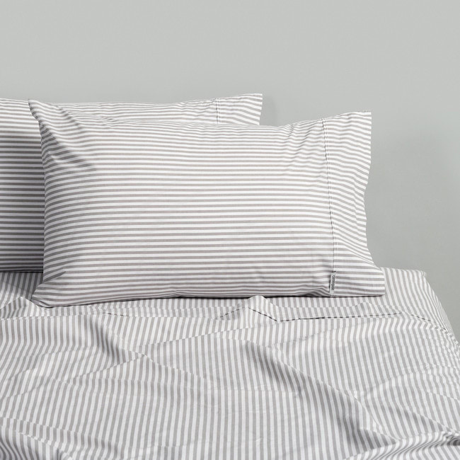 Cotton Mini Stripe Grey Sheet Set - Modella