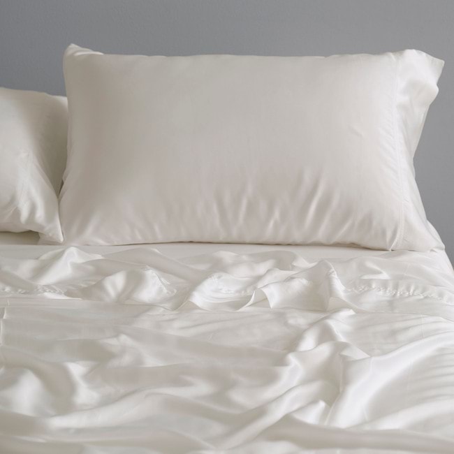Lustro Bamboo Queen Sheet Set - Crema Ivory
