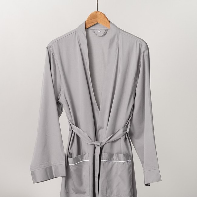 Alessio Bamboo Cotton Silver Men’s Robe