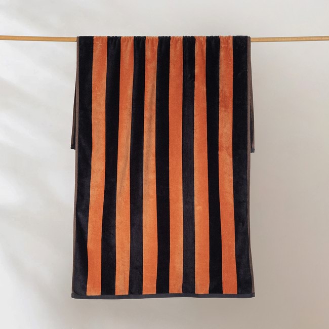 Sorrentina Velour Beach Towel - Amalfi Black