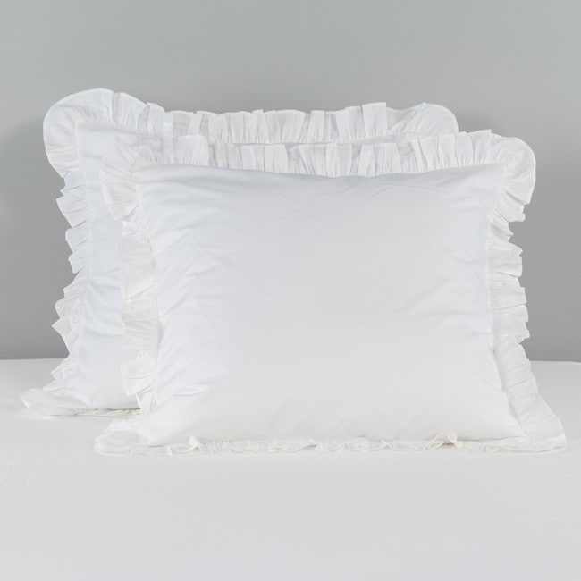 Softwash Cotton Ruffle White Pillowcase Pair Vintage Canningvale
