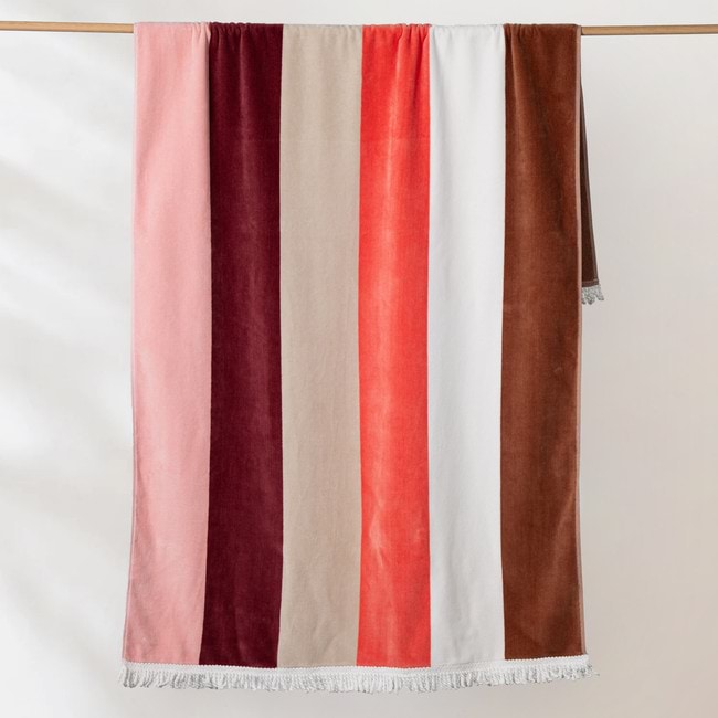 Sorrentina Grande Velour Beach Towel - Desert