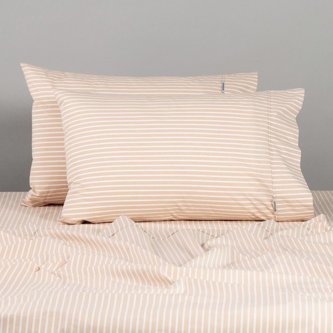 Modella Oxford Stripe Sheet Set - Oak