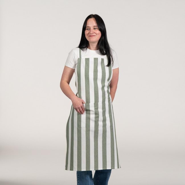 Cucina Olive Stripe Apron