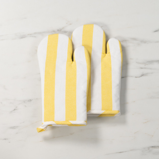 Cucina Lemon Stripe Oven Mitt Pair