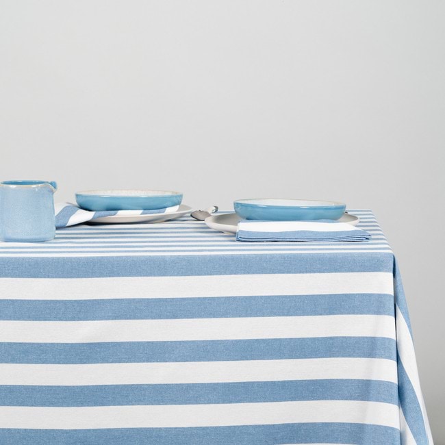 Cucina Chambray Stripe Rectangular Tablecloth