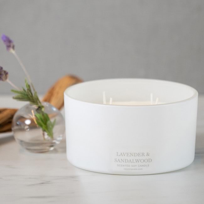 Extra Large 4 Wick Soy Wax Candle - Lavender & Sandalwood