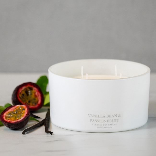 Extra Large 4 Wick Soy Wax Candle - Vanilla Bean & Passionfruit