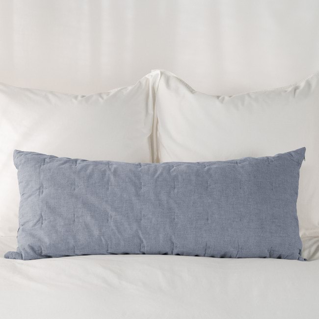 Softwash Cotton  Indigo Melange Lumbar Cushion - Vintage
