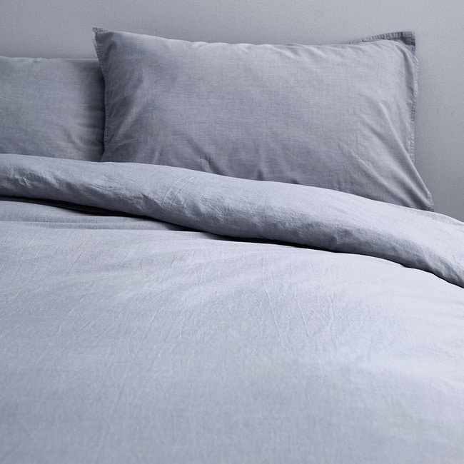 Softwash Cotton Denim Melange Quilt Cover Set - Vintage (Free Pillowcases)