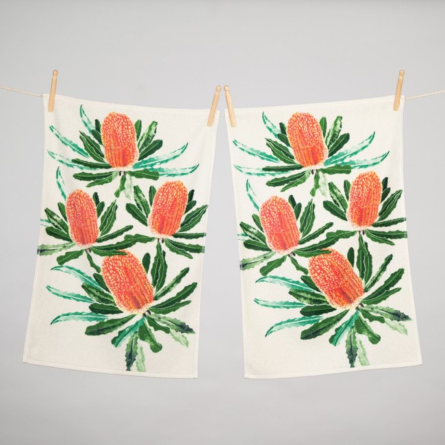 Aussie Tea Towel Botanical Twin Pack - Banksia