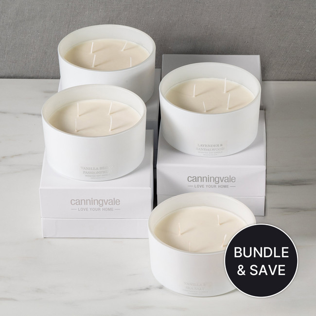 Bundle of 4 x Extra Large 4 Wick Soy Wax Candles