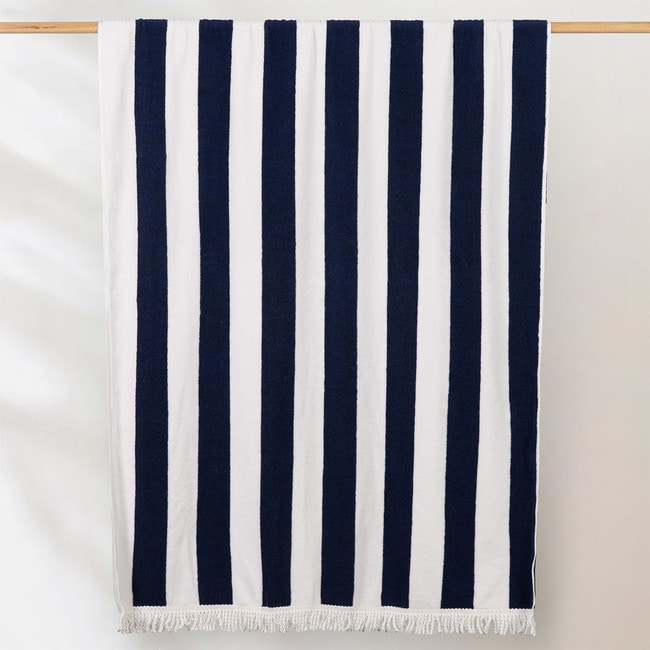 Extra Large Cabana Grande Cotton Terry Beach Towel - Navy