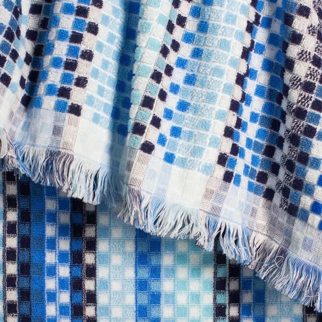 Positana Luxury Beach & Bath Towel - Checkers Chambray