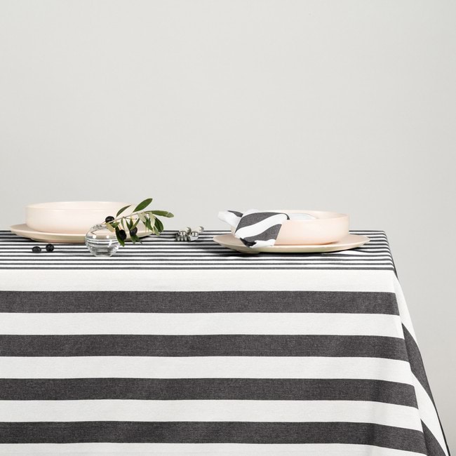 Cucina Black Stripe Rectangular Tablecloth