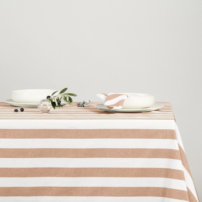 Cucina Latte Stripe Rectangular Tablecloth