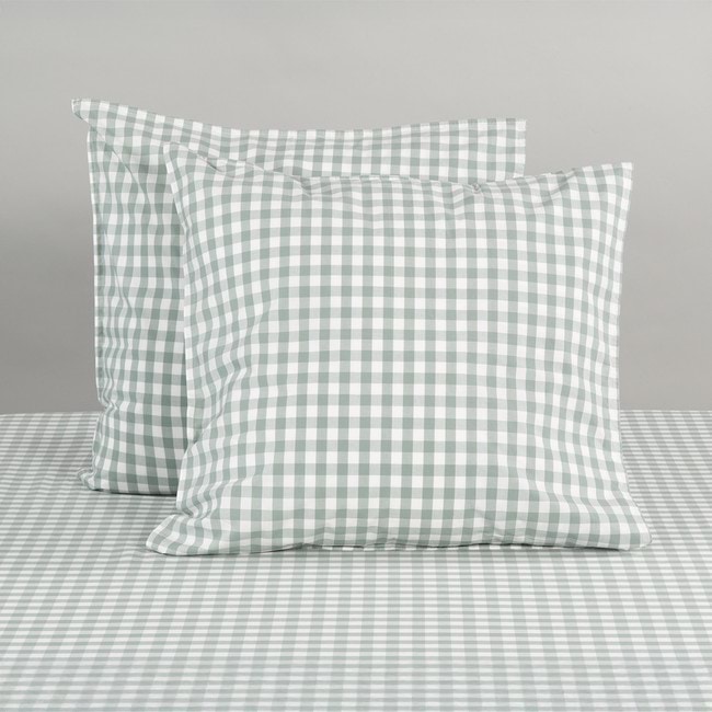 Modella Gingham European Pillowcase Pair - Sage