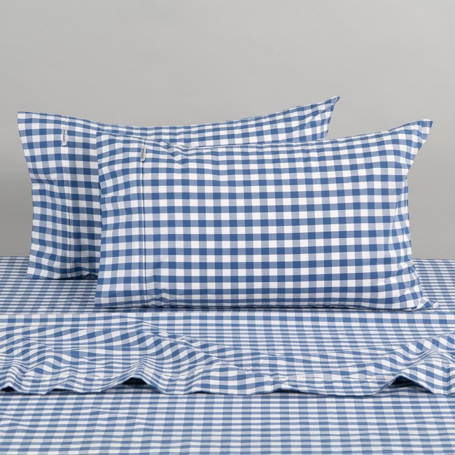 Modella Gingham Sheet Set - Indigo