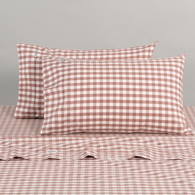 Modella Gingham Sheet Set - Mocha