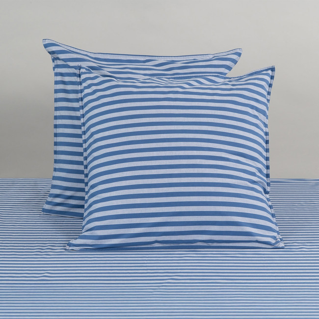 Modella Stripe European Pillowcase Pair - Indigo