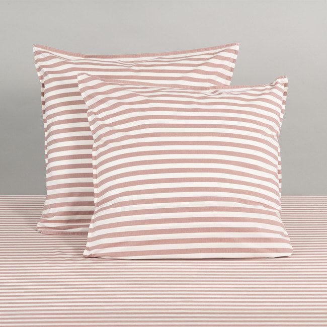 Modella Stripe European Pillowcase Pair - Mocha