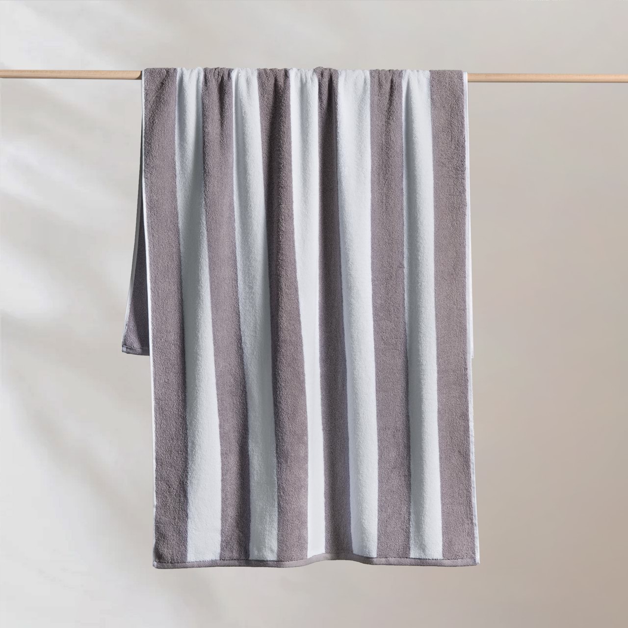 Grey and white striped beach towels discount