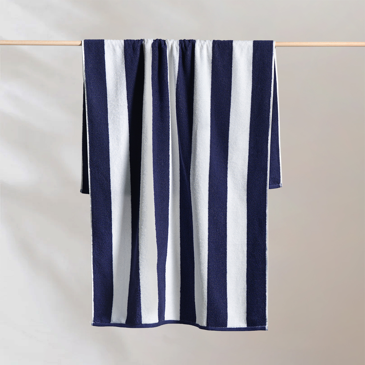 Navy blue and hotsell white striped bath towels