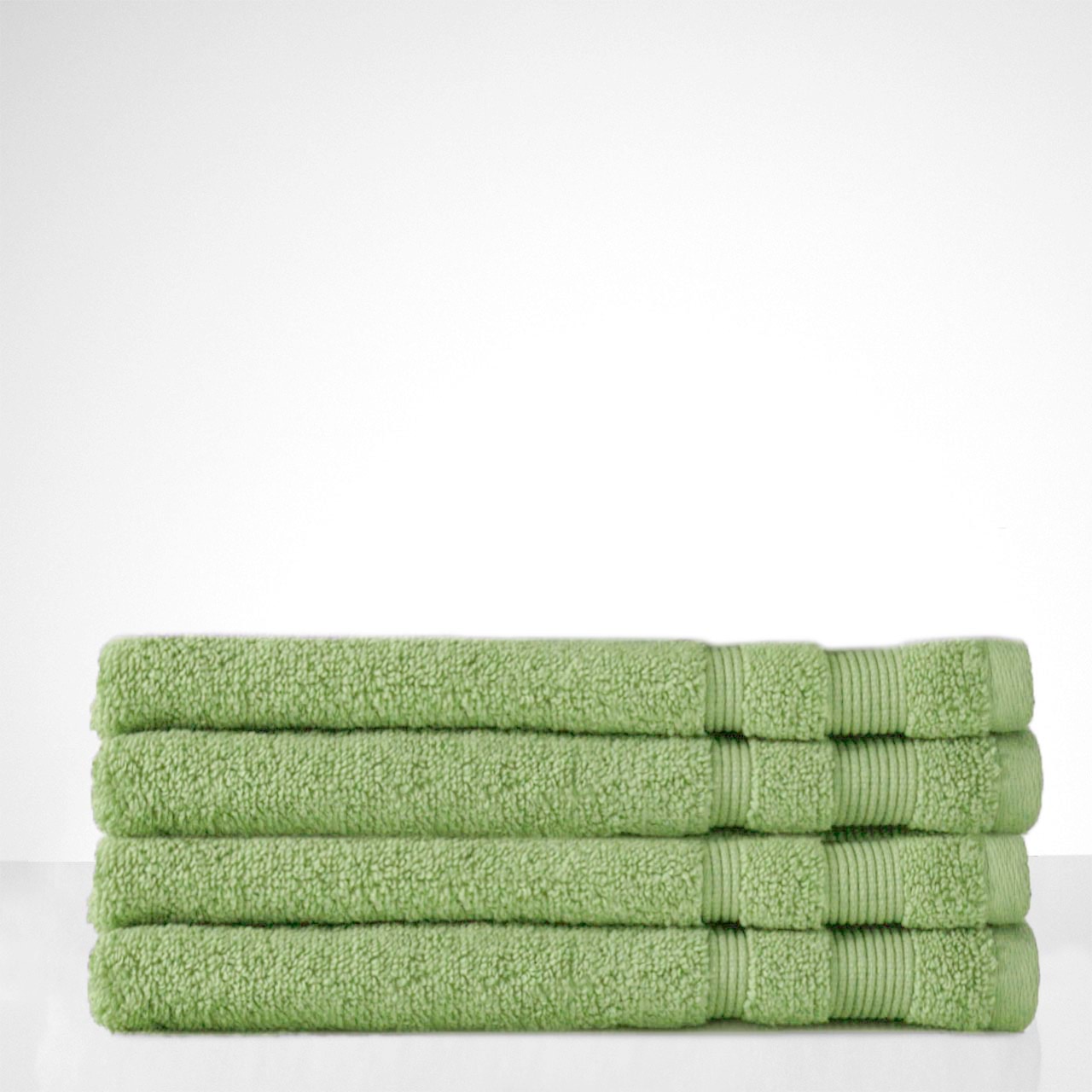 White and green hand towels deals