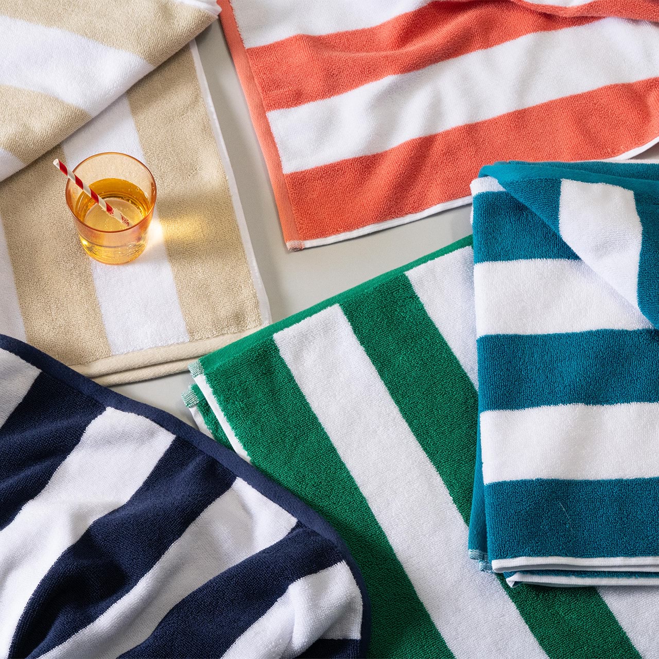 Teal striped 2025 towels
