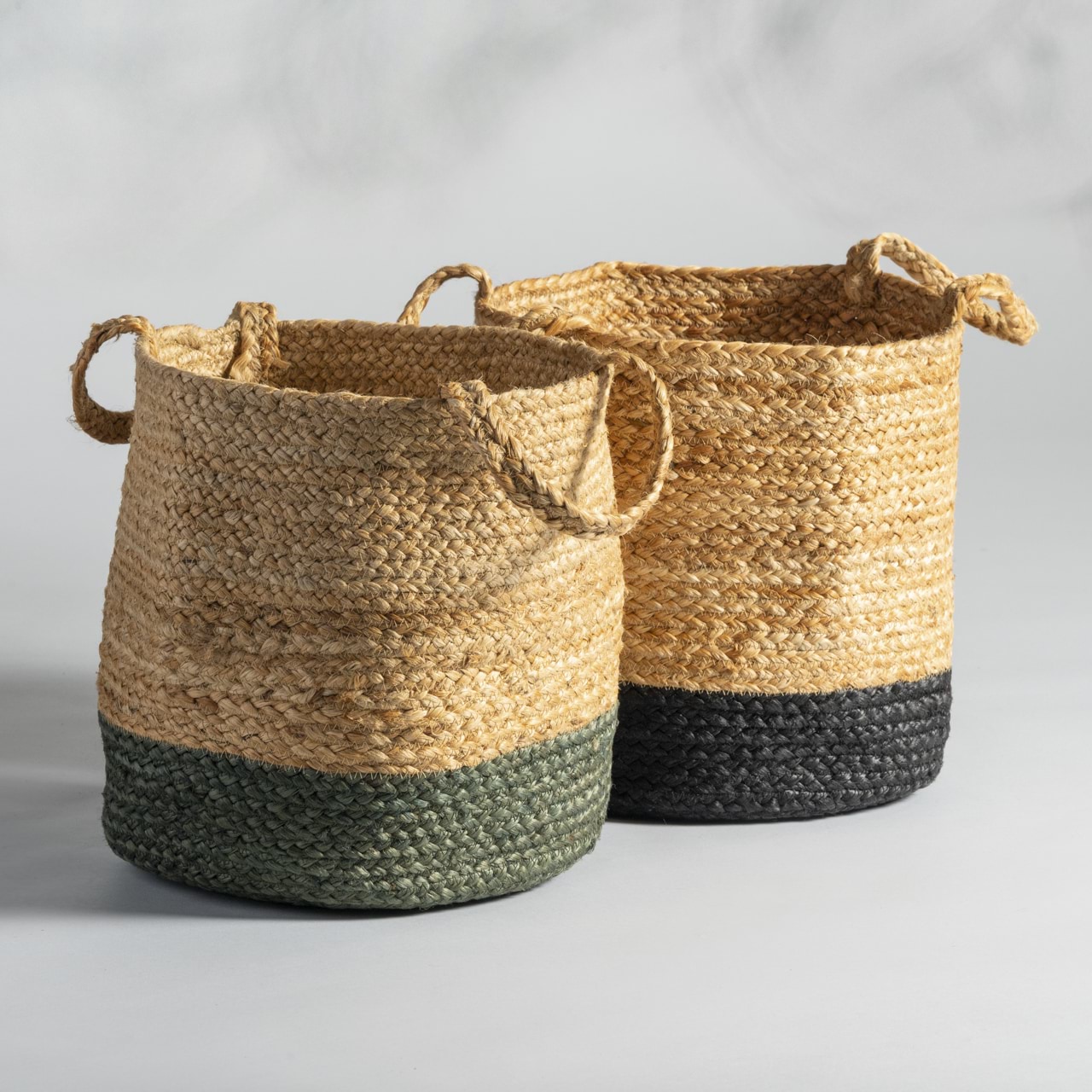 Jute top storage basket