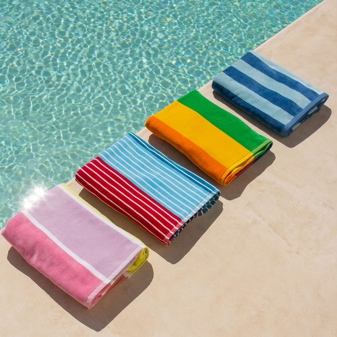 Sorrentina Velour Beach Towel - Sun Stripe