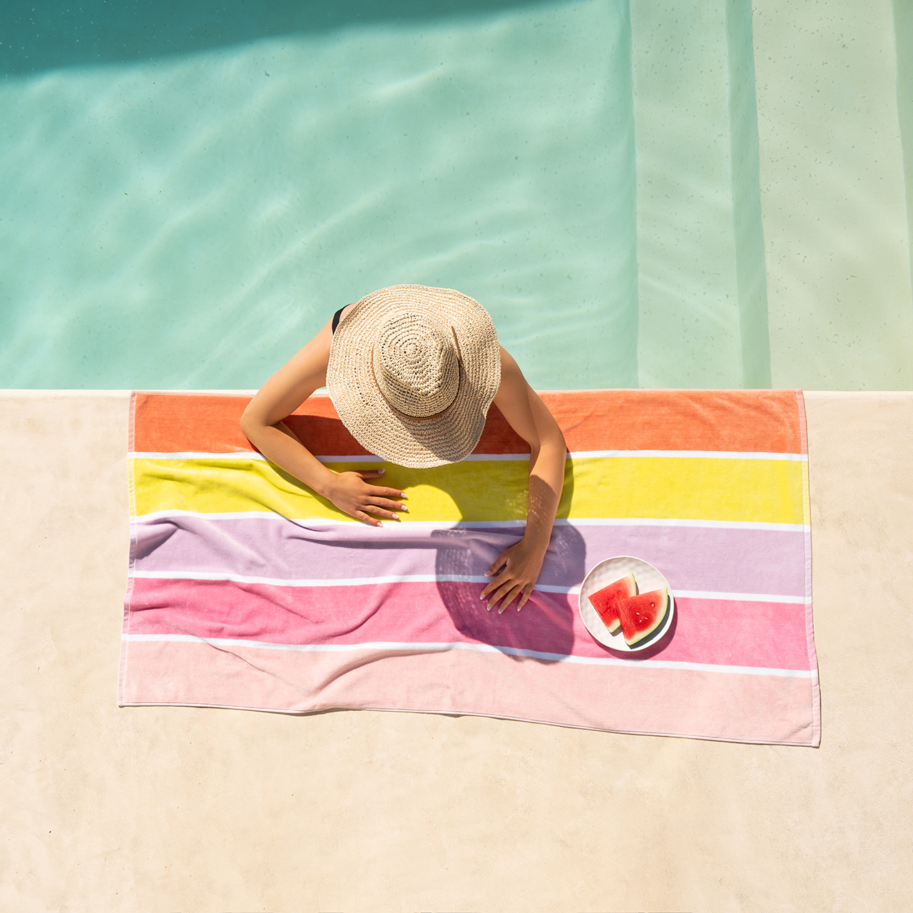 Sorrentina Velour Beach Towel - Sun Stripe