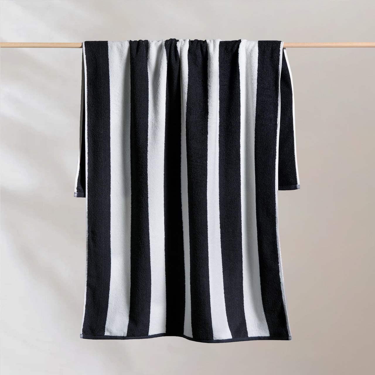 Black and white deals striped pool towels