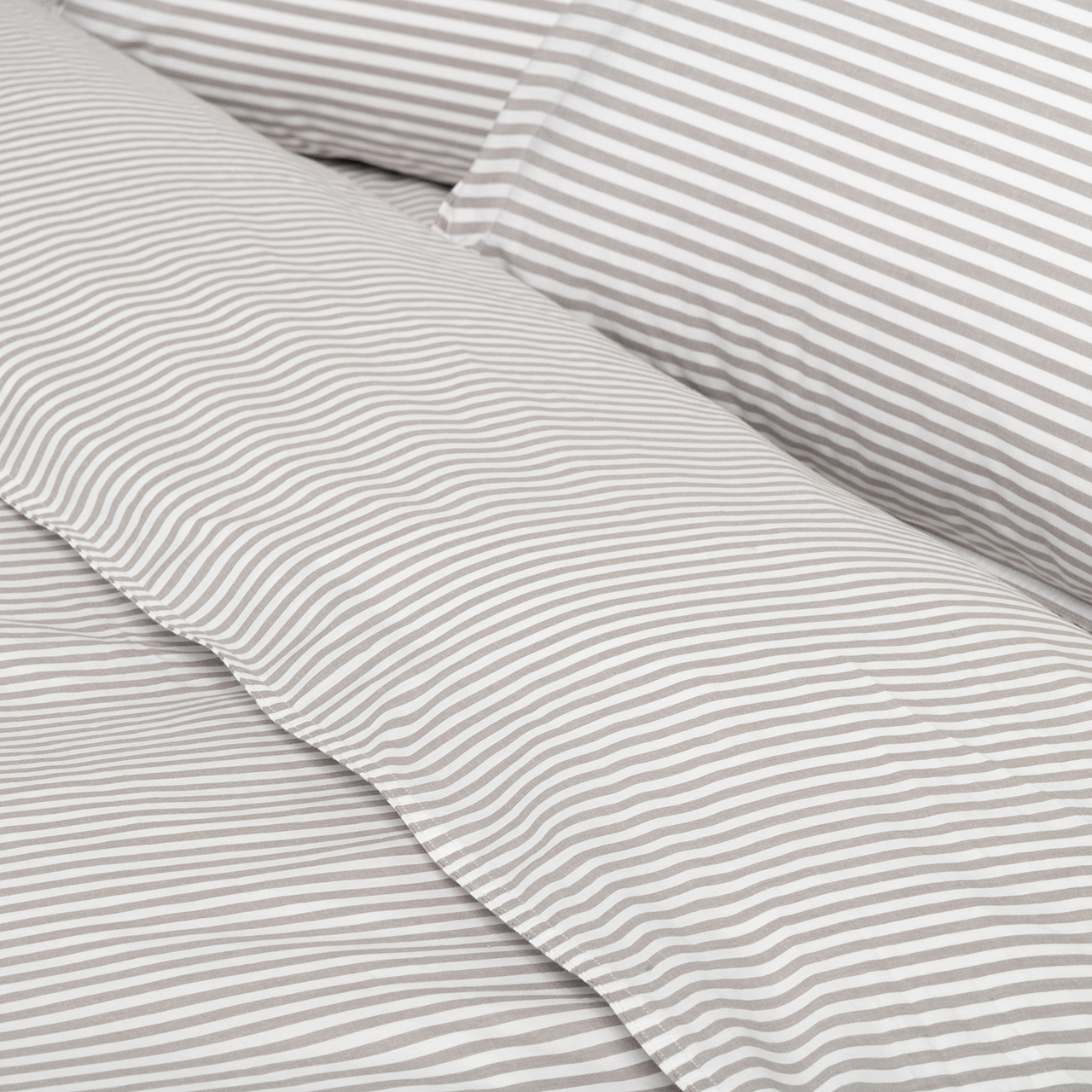 Cotton Mini Stripe Grey Quilt Cover Set -  Modella