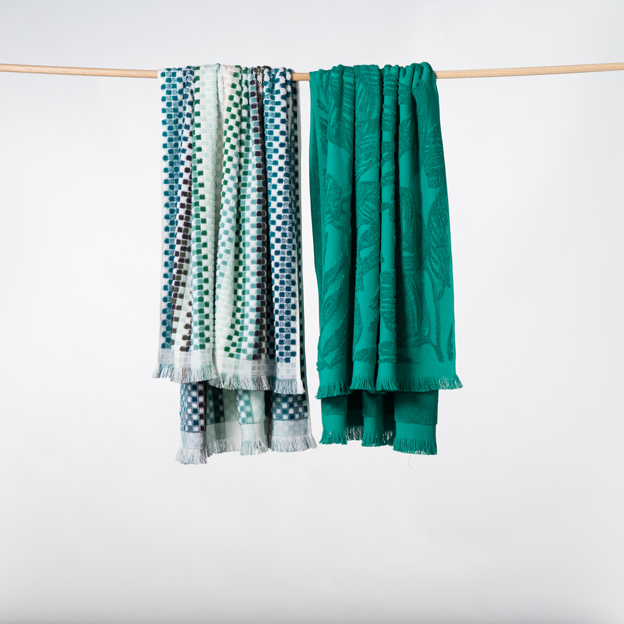 Positana Terry Beach & Bath Towel - Tropical Leaf Emerald