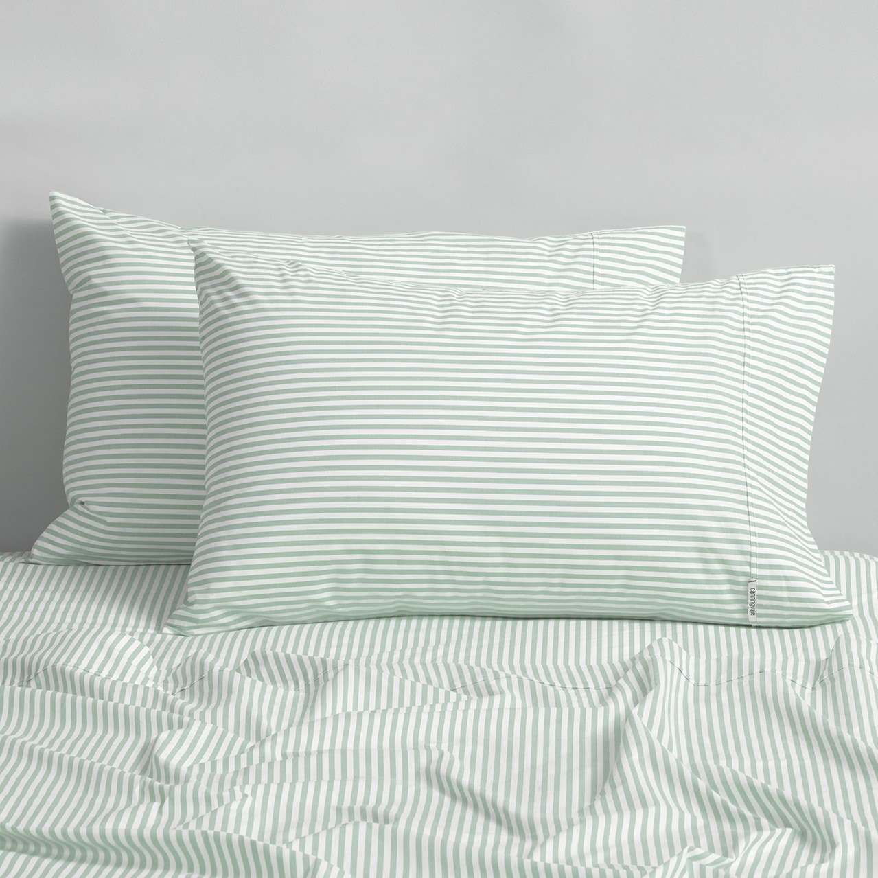 Modella Mini Stripe Sheet Set Soft Green Canningvale