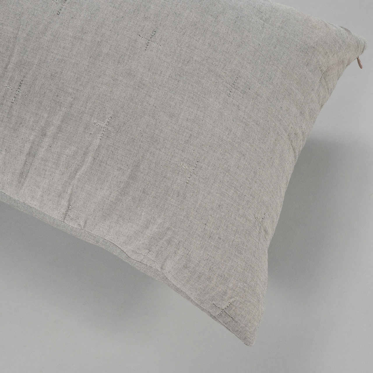 Softwash Cotton Smokey Grey Melange Lumbar Cushion - Vintage