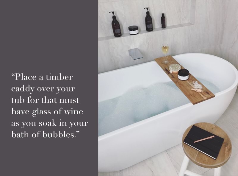 Place A Timber Caddy Over Your Tub